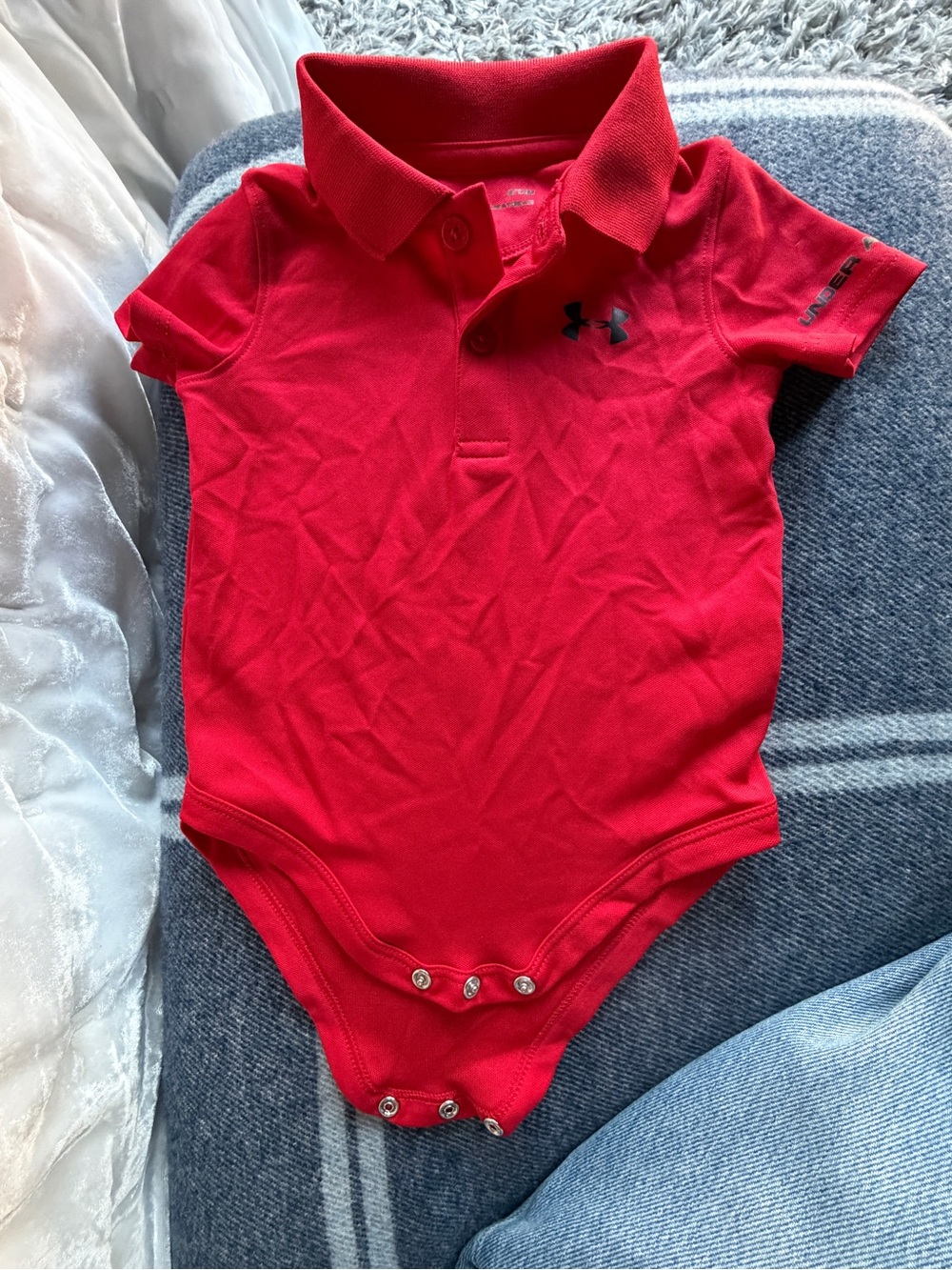 Under Armour Red Polo-Style Onesie for Kids 9-12 months